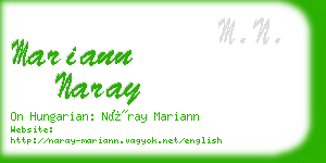 mariann naray business card